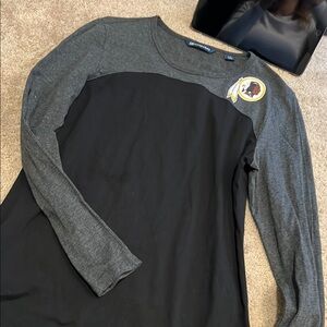 Gray and Black Long Sleeve Top Washington redskins